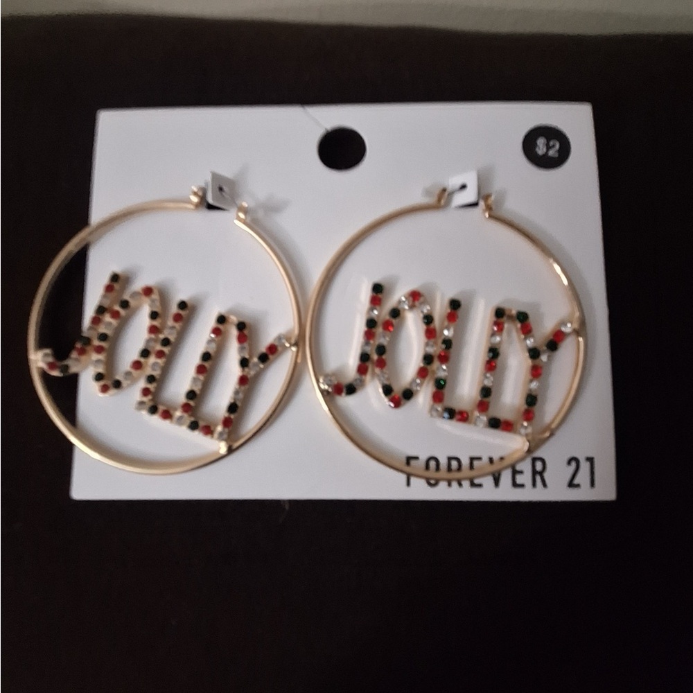 Forever 21 Gold and Red Statement Earrings